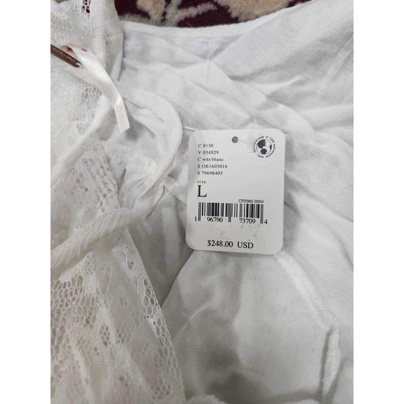 Free People Songbird Mini Dress White Size L. A40 - Picture 9 of 9